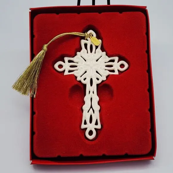 Lenox 2016 Snow Fantasies Cross Christmas Ornament w Box 859554 Excellent Cond - Picture 7 of 8